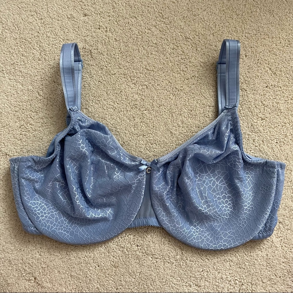 Chantelle C Magnifique Minimizing Underwire Unlined Bra Size 38DDD Blue